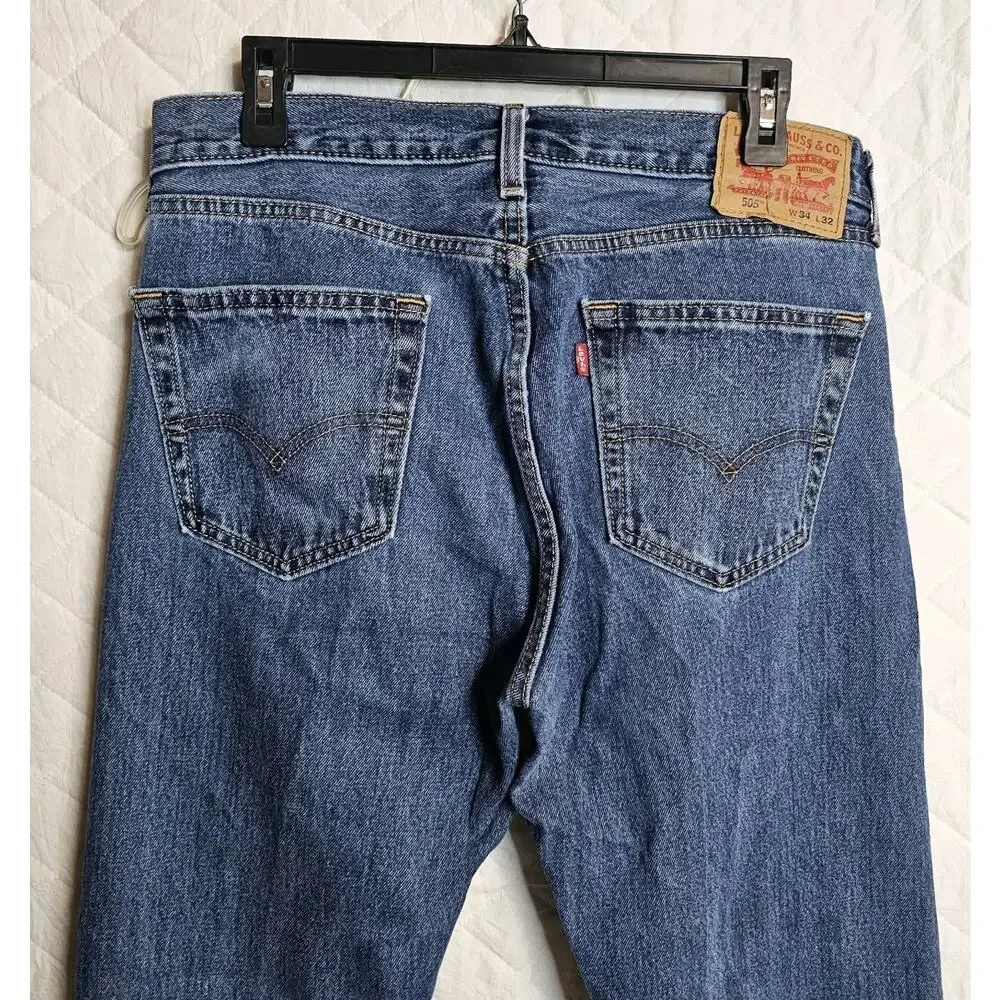 Levi Jeans Men's 505 Cotton Denim 34x32 Classic Cowboy